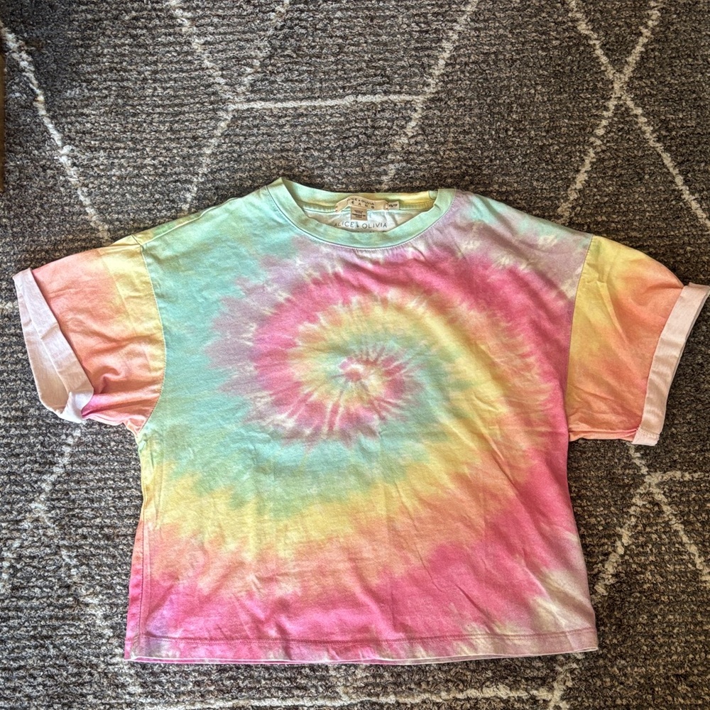 Alice + Olivia Jeans Tie-Dye T-Shirt